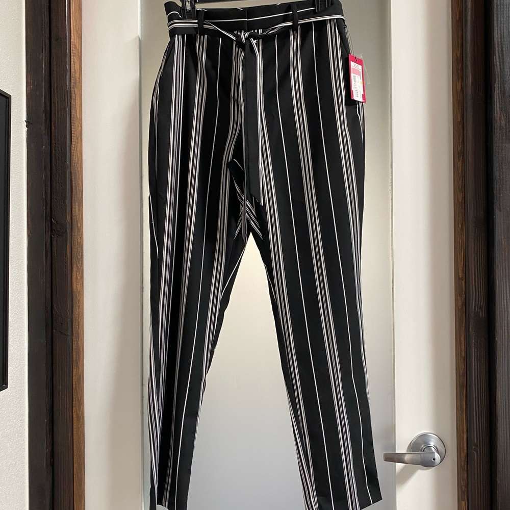 Vince Camuto Black and White Stripped Pants